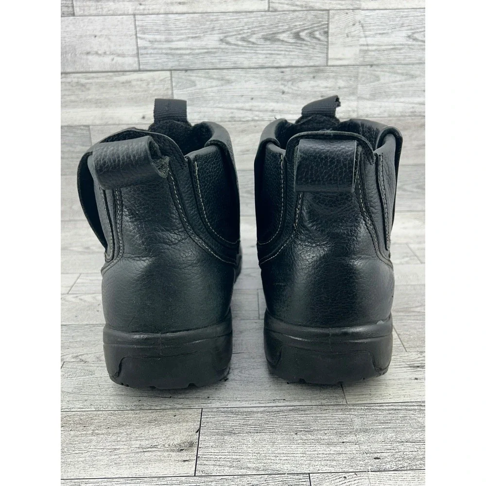 Florsheim MT75 Black Leather Steel Toe Work Boots Men Sz 11 3E EH Slip Resistant